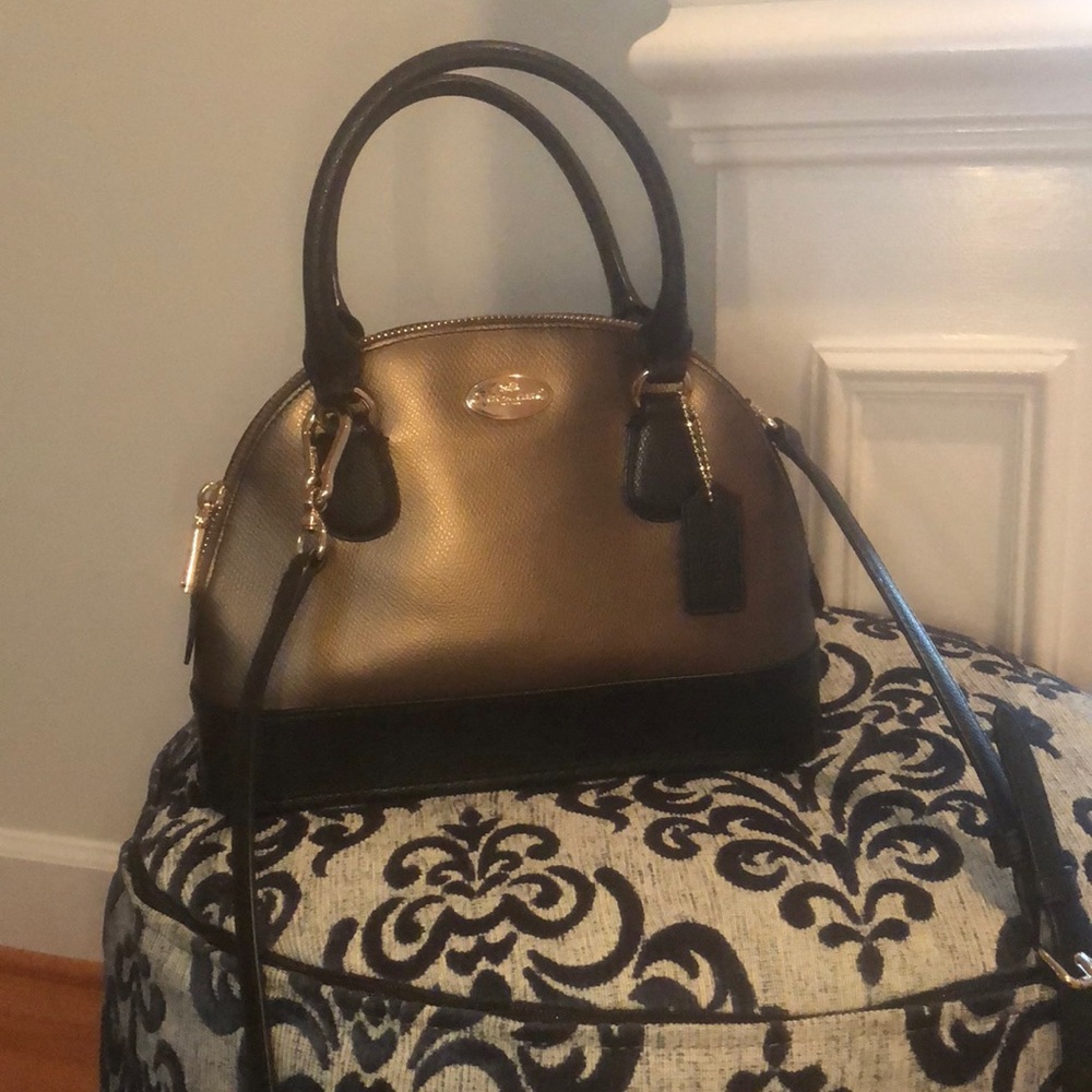 Coach Two Toned Top Handle And Crossbody Purse